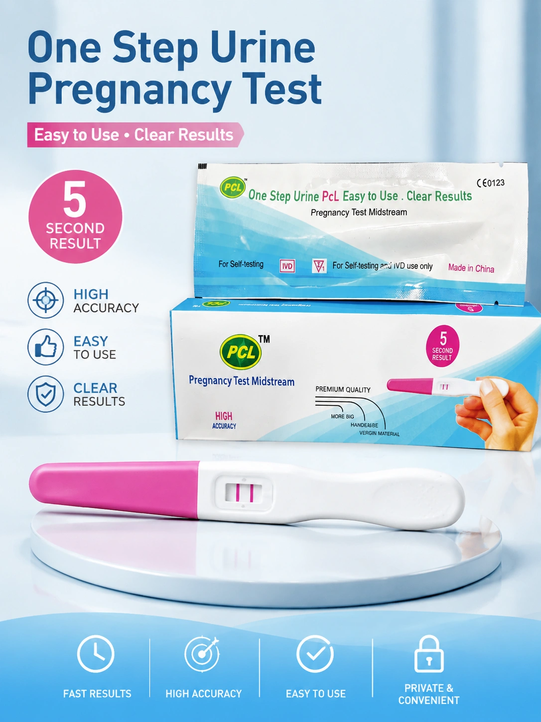 Pregnancy Test Midstream High Accuracy – 5 Second Result